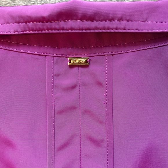 ✨ST. JOHN Hot Magenta 💕 Windbreaker Jacket Women’s Medium [M] Gold Details EUC✨ - Picture 15 of 16